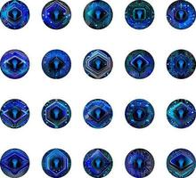 Modern Cybersecurity Technology Icon Pack with Eyes vector