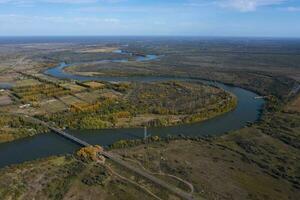 Rio Negro landscape in Patagonia, passing through the city of General Conesa, Argentina. photo