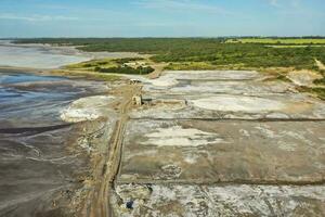 Saline lagoon in Pampas Landscape, La Pampa Province, Patagonia, Argentina. photo