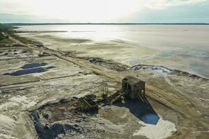 Saline lagoon in Pampas Landscape, La Pampa Province, Patagonia, Argentina. photo