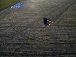 Direct seeding, agricultural machinery, in La Pampa, patagonia, Argentina photo