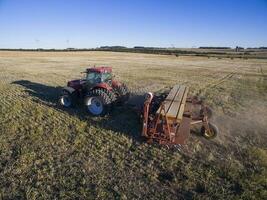 Direct seeding, agricultural machinery, in La Pampa, patagonia, Argentina photo