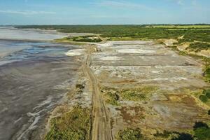 Saline lagoon in Pampas Landscape, La Pampa Province, Patagonia, Argentina. photo