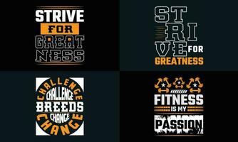 best  typography t shirt design for gym and fitness inspiration and motivation vector