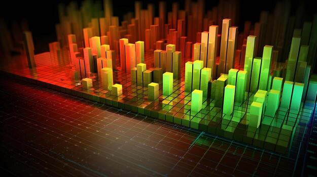 abstract futuristic business strategy data graph background. photo