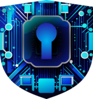 Modern Cybersecurity Technology Icon Pack with Shield png