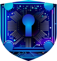 modern Internet-Sicherheit Technologie Symbol Pack mit Schild png