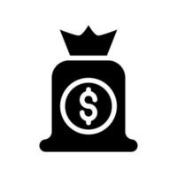 dinero bolso icono vector símbolo diseño ilustración