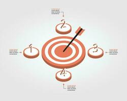 Goal template for infographic for presentation for 4 element vector