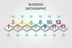 cronograma paso gráfico modelo para infografía para presentación para 13 elemento vector