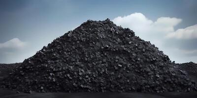 Coal black texture dark background, geology theme, AI generated photo