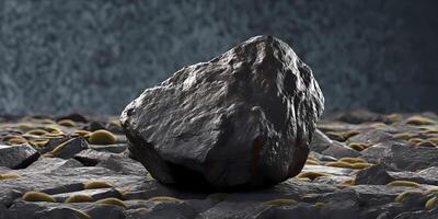 Coal black texture dark background, geology theme, AI generated photo