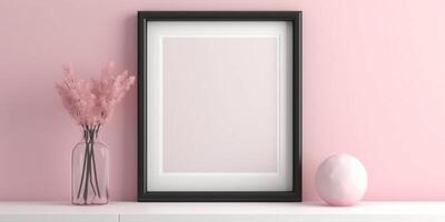 Blank frame mockup copy space background, AI Generated photo