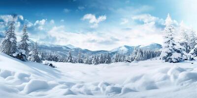 Snowflakes in winter copy space blurred background, photo