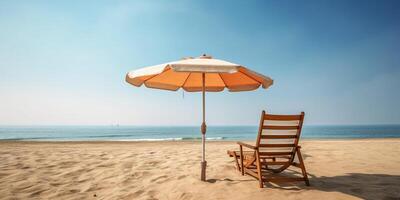 White sand beach and sea blurred background, AI Generateand photo