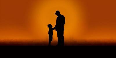 Mental health a parent silhouette blurred background, photo