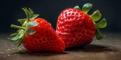 Strawberry fruit copy space background, AI Generated photo