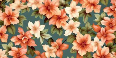 Wallpaper classic flower pattern background, AI Generated photo