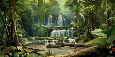 Tropical forest view Background, photo