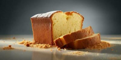 Pound cake for breakfast or snack. AI Generated photo