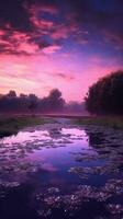 Violet sky scene background background. AI Generated photo