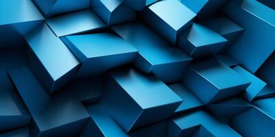 Blue square geometric shape background. AI Generated photo