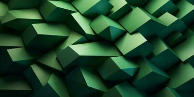 Green shine geometric shape background. AI Generated photo