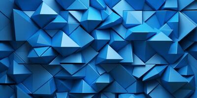 Blue square geometric shape background. AI Generated photo