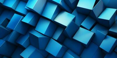 Blue square geometric shape background. AI Generated photo