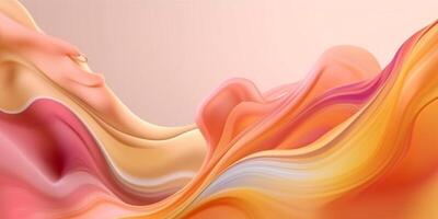 Peach fluid watercolor abstract background. AI Generated photo