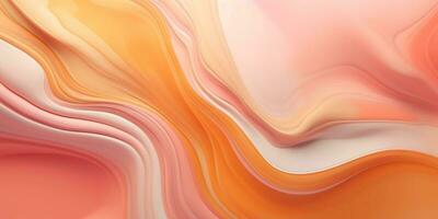 Peach fluid watercolor abstract background. AI Generated photo