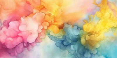 Pastel fluid watercolor abstract background. AI Generated photo