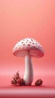 Mushroom photo wallpaper background. AI Generated,