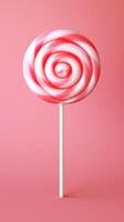 Lollipop candy sweet sugar snack kids background. AI Generated photo