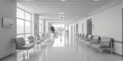 Hospital waiting room for visitor. AI Generated photo