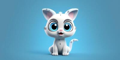 Cat cute animal clay cartoon animation, AI Generated photo