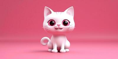 gato linda animal arcilla dibujos animados animación, ai generado foto