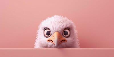 Baby eagle cute animal clay cartoon animation, AI Generated photo