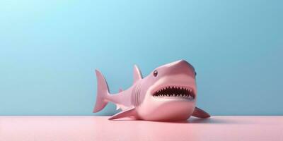 Little shark animal clay cartoon animation, AI Generated photo