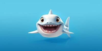 Little shark animal clay cartoon animation, AI Generated photo