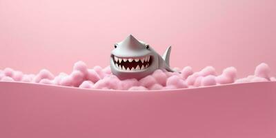 Little shark animal clay cartoon animation, AI Generated photo