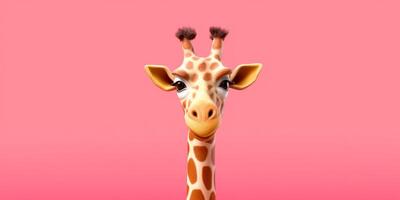 Little giraffe clay cartoon animation, AI Generated photo