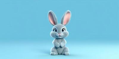 Little rabbit clay cartoon animation, AI Generated photo