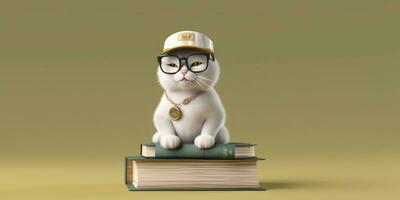 Cat cute animal clay cartoon animation, AI Generated photo