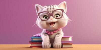 Cat cute animal clay cartoon animation, AI Generated photo