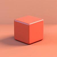 A simple blank box cube isolated background, photo