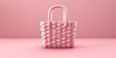 Shopping bag basket for copy space background, AI Generated photo