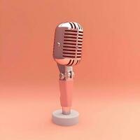 Microphone voice record cartoon illustration, AI Generated photo