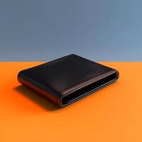Black wallet pouch financial and economic theme, photo