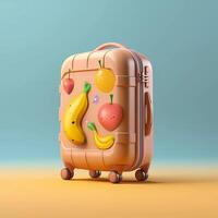 Suitcase for holiday and leisure travel destination, AI Generated photo